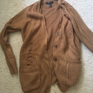 Distressed soft cardigan with pockets