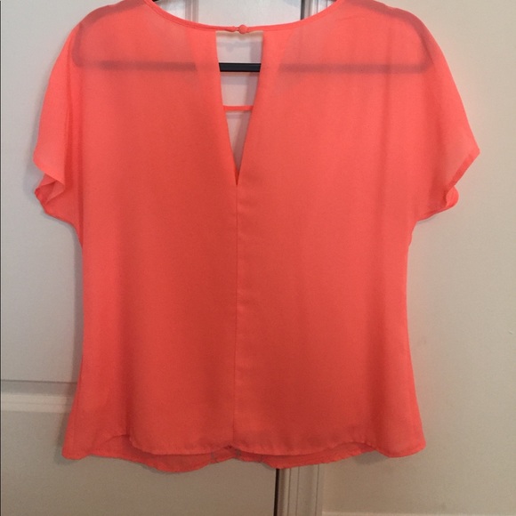 Franchesca's Coral & Silver Deep-V Top - Picture 4 of 4