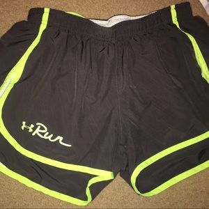 grey/lime green under armour shorts