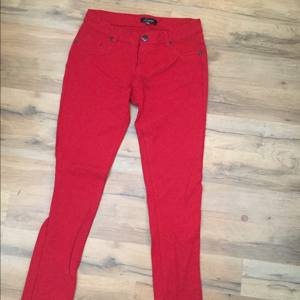 Red Stretchy Jeggings
