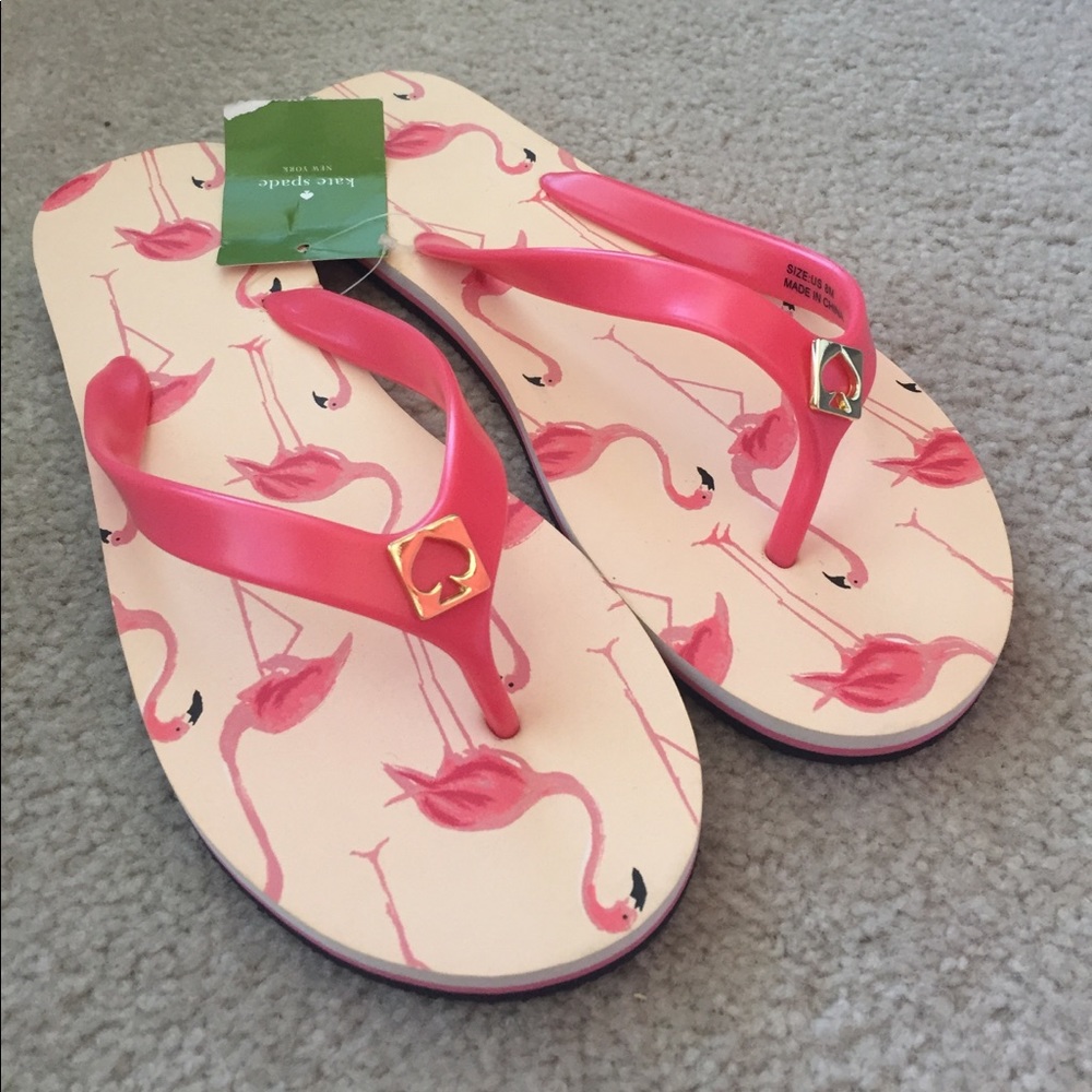 Kate Spade Flamingo Flip Flops