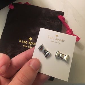 Discounted to $13!! Kate Spade silver bow earrings