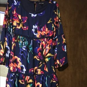 Navy with tropical flowers dress