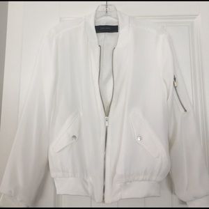 Zara White Bomber