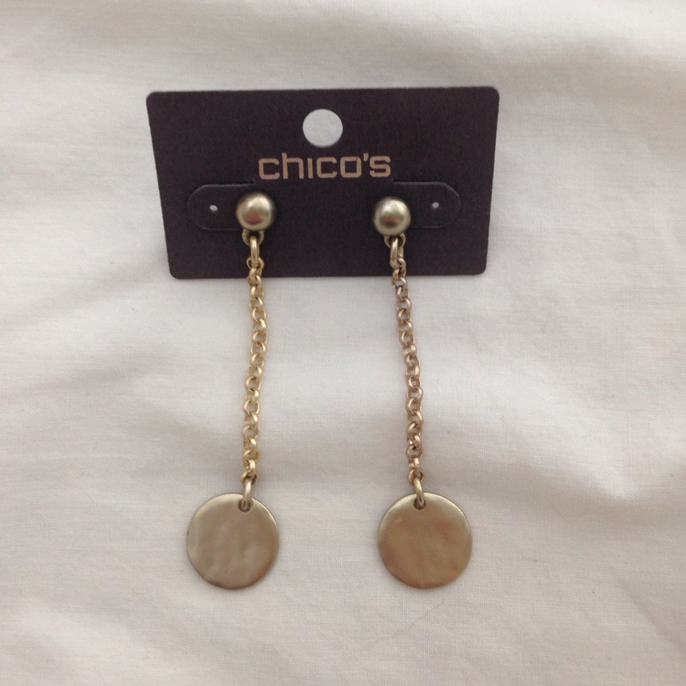 Chico's Leona Gold Pendant Earrings