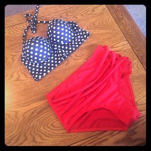 High waisted vintage style bathing suit