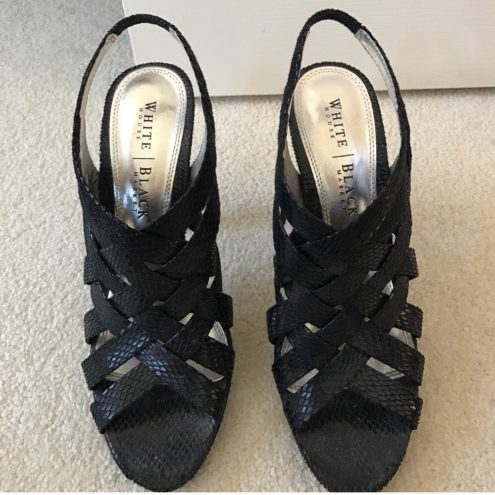 White House Black Market Strappy Sling-back Heels