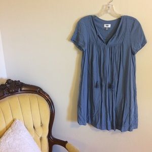 Blue peasant sun dress