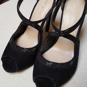 Nine West Black Strappy Heels