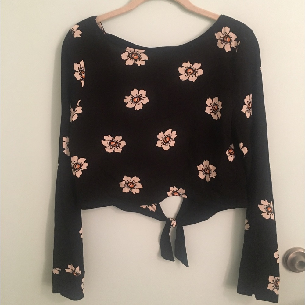 Floral open back top