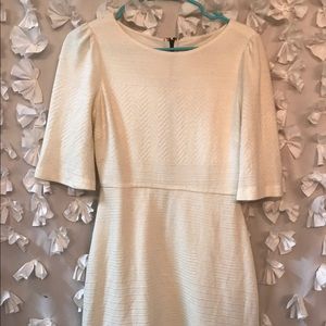 Alice and Olivia white tweed dress