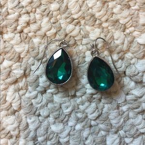 Green earrings, worn once!!