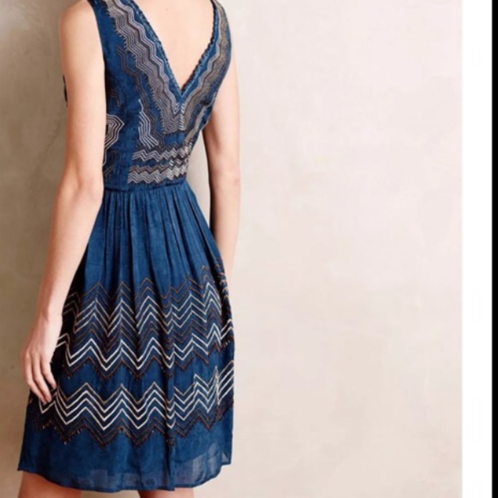 Meadow Rue chevron beaded dress