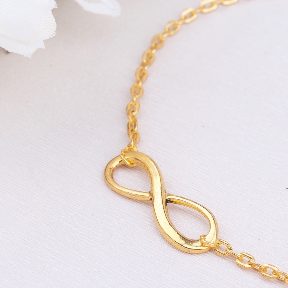 Gold Infinity Anklet Ankle Bracelet - Picture 2 of 4