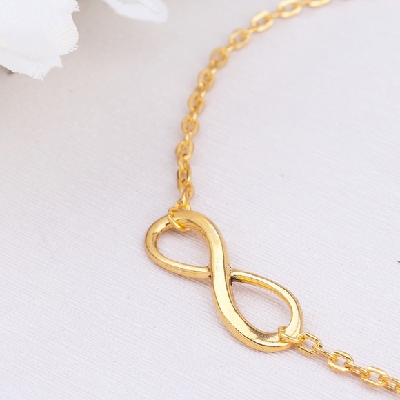 Gold Infinity Anklet Ankle Bracelet - Picture 2 of 4