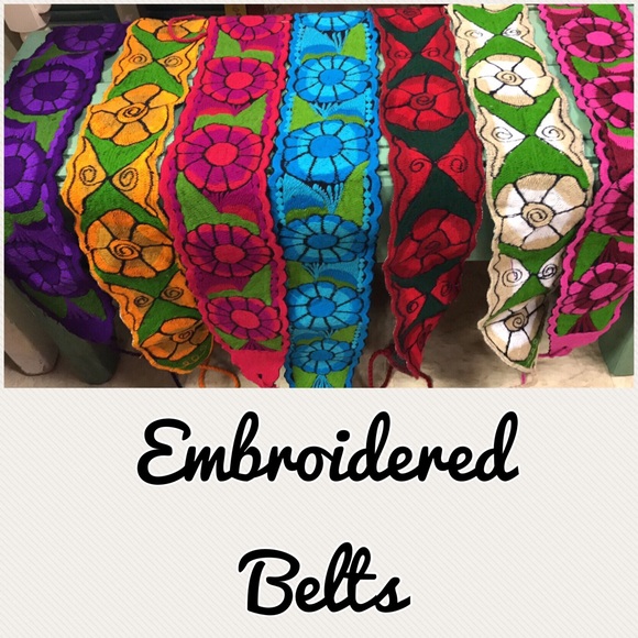 Mexican Embroidered Floral Belts Adjustable - Picture 9 of 15
