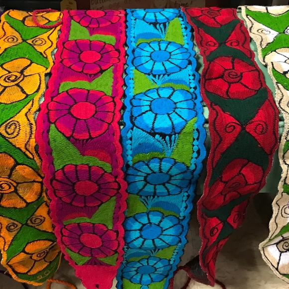 Mexican Embroidered Floral Belts Adjustable - Picture 10 of 15