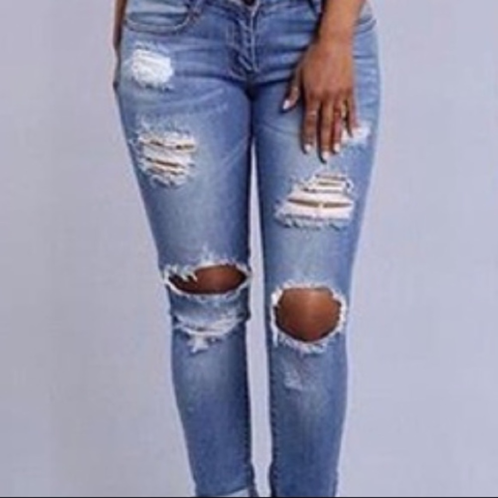 New! Destroyed Jeans with Soft and stretchy