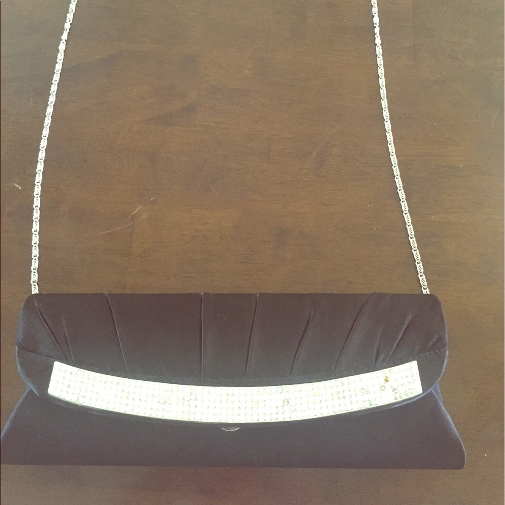 Black and rhinestone evening bag