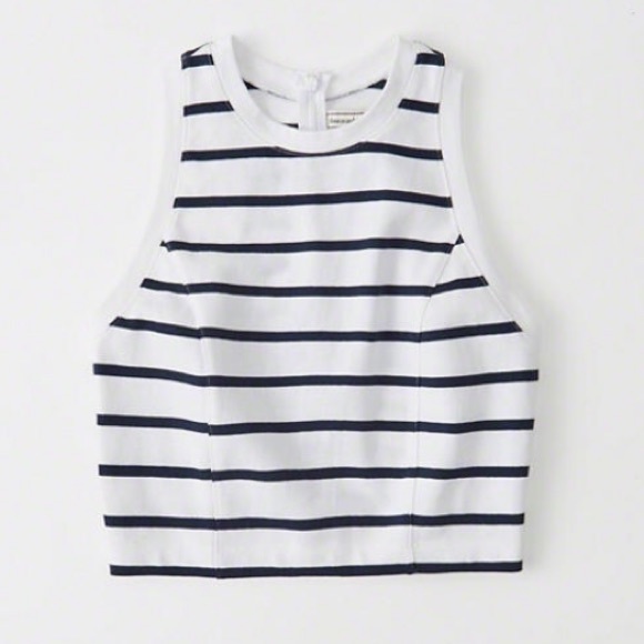 NWT Abercrombie & Fitch Stripe Crop Top M - Picture 3 of 5