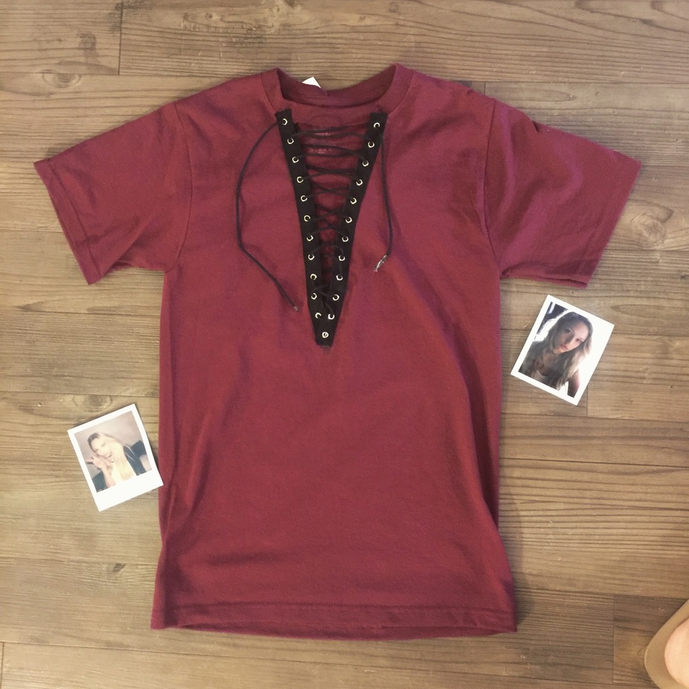 lace up handmade top from "my state of mind"
