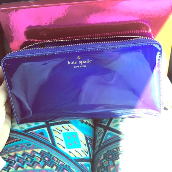 kate spade Handbags - SALE💕Blue Iridescent Kate Spade Wallet