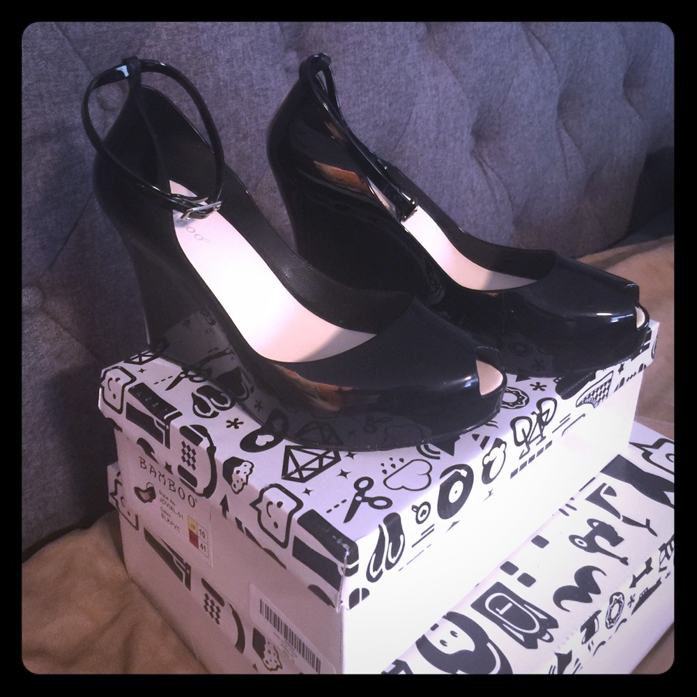 Pick 2 for $15 Black wedge shoes. Sale today