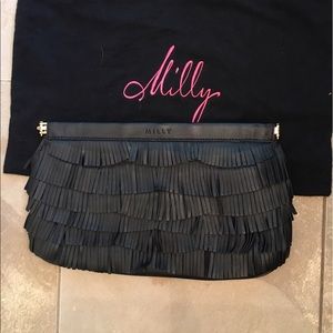 Milly Fringe Clutch with Gold Chain