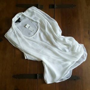 NWT * BANANA REPUBLIC * White Flowy Blouse