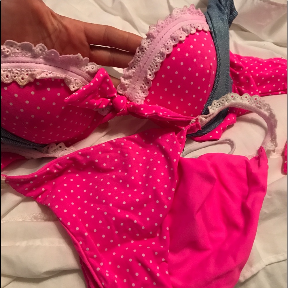 Beach bunny polka dot bikini small top