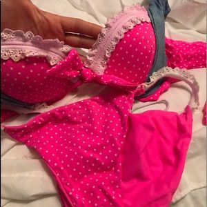 Beach bunny polka dot bikini small top