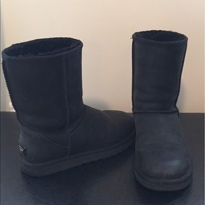 Classic black leather uggs