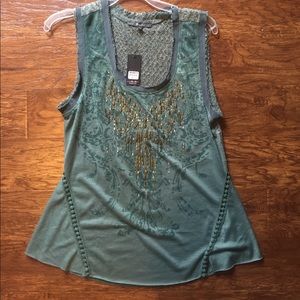 MISS ME BUCKLE BLUE TOP