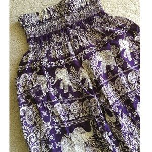 Harem Elephant Pants Purple, lightweight