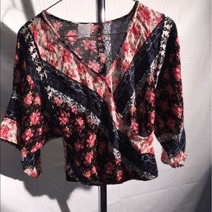 Multi patterned blouse