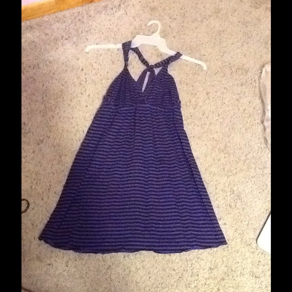 Purple and black striped dress