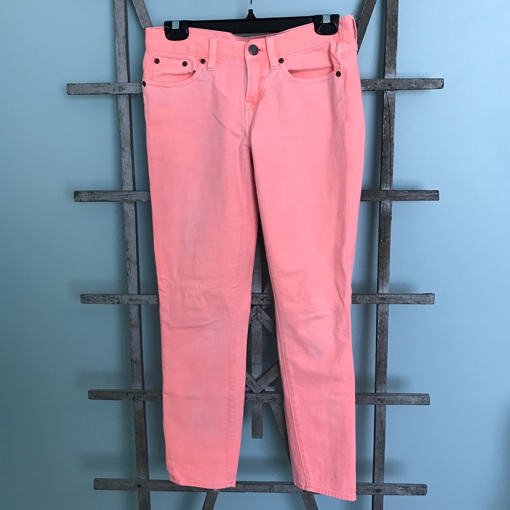 J. Crew Neon Pink Ankle Jeans