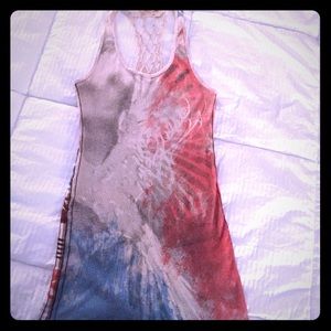 Guess tank top w/ cute braids on back tribal print