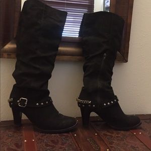 Black Suede Boots 9M/Moving Sale
