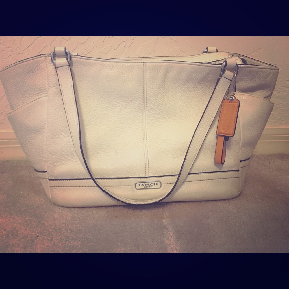 White Leather Coach Purse