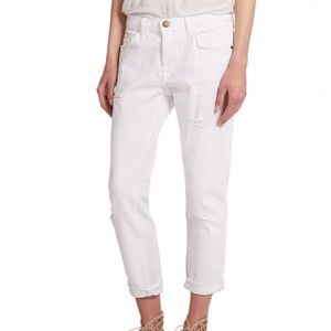 Current/Elliot White Distressed Boyfriend Jeans