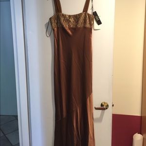 New w tags A.B.S. Copper color w beading gown sz8