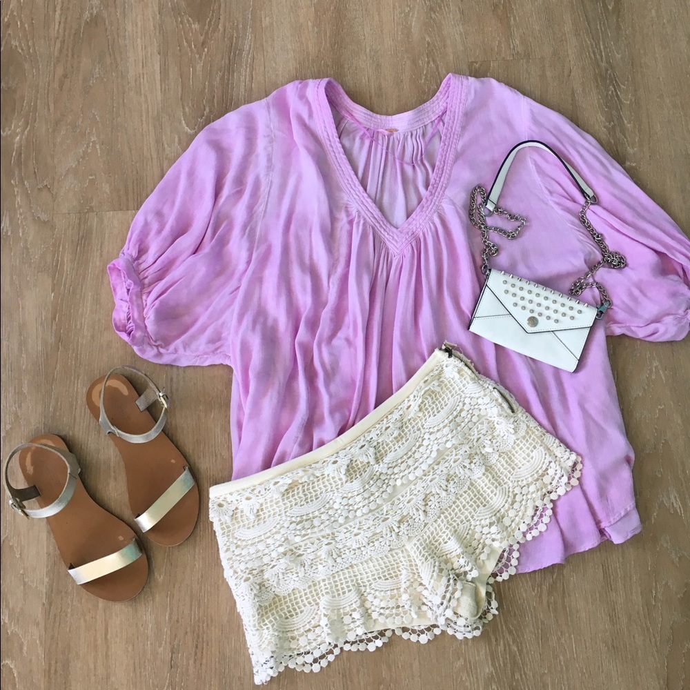Off-white lace shorts. Size S