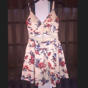 Red blue and white Floral sundress