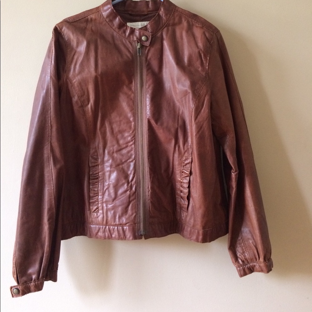 Brown leather jacket