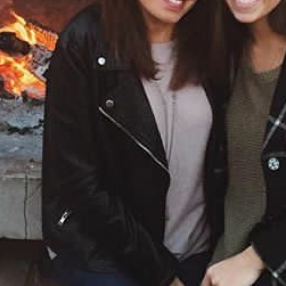 Faux Black Leather Jacket
