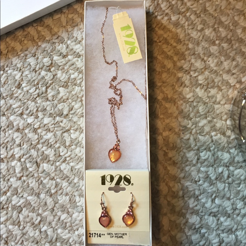 Heart shaped earrings and necklace