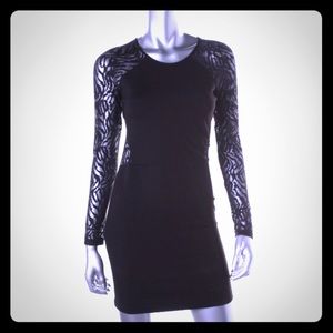 Parker Lace Trim Long Sleeve Party Dress