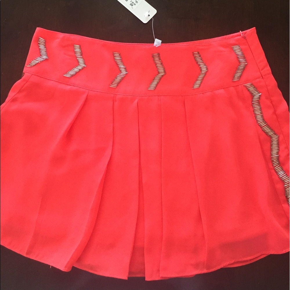Bright melon mini skirt! New with tags!