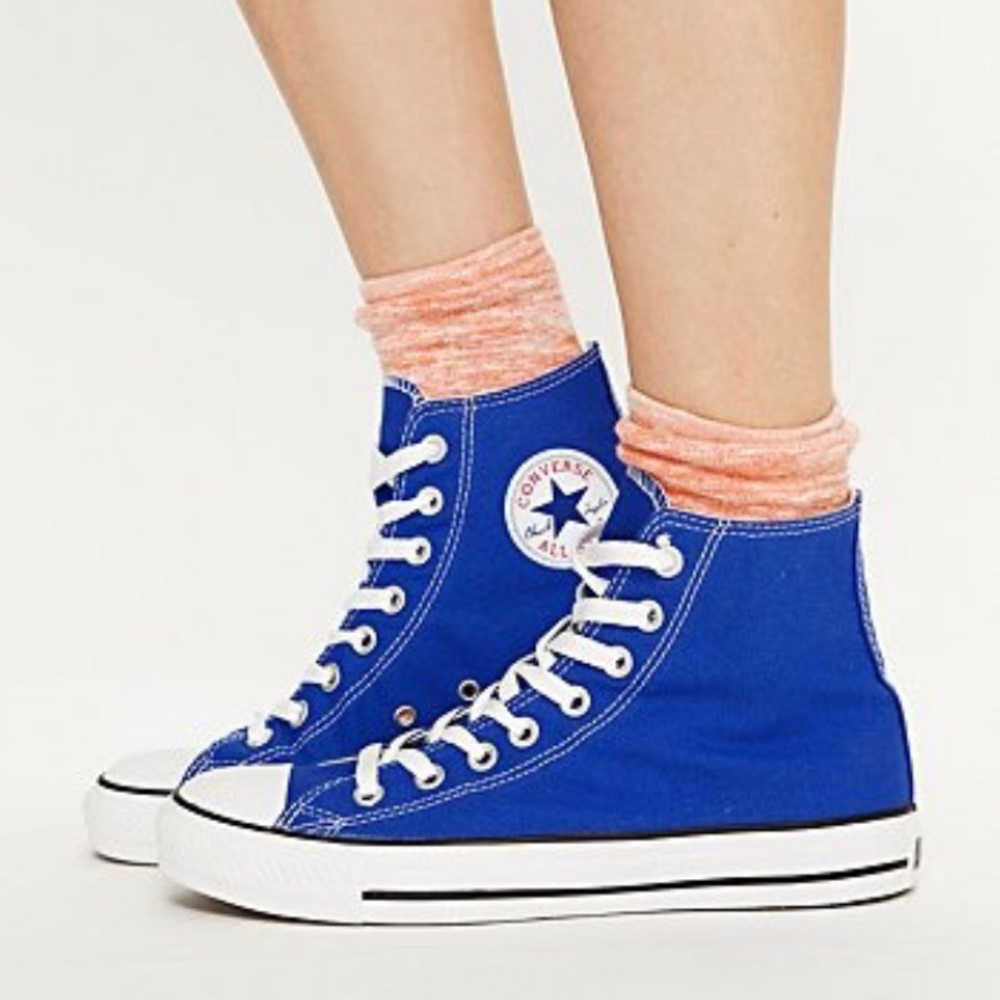 Royal Blue High top converse✨